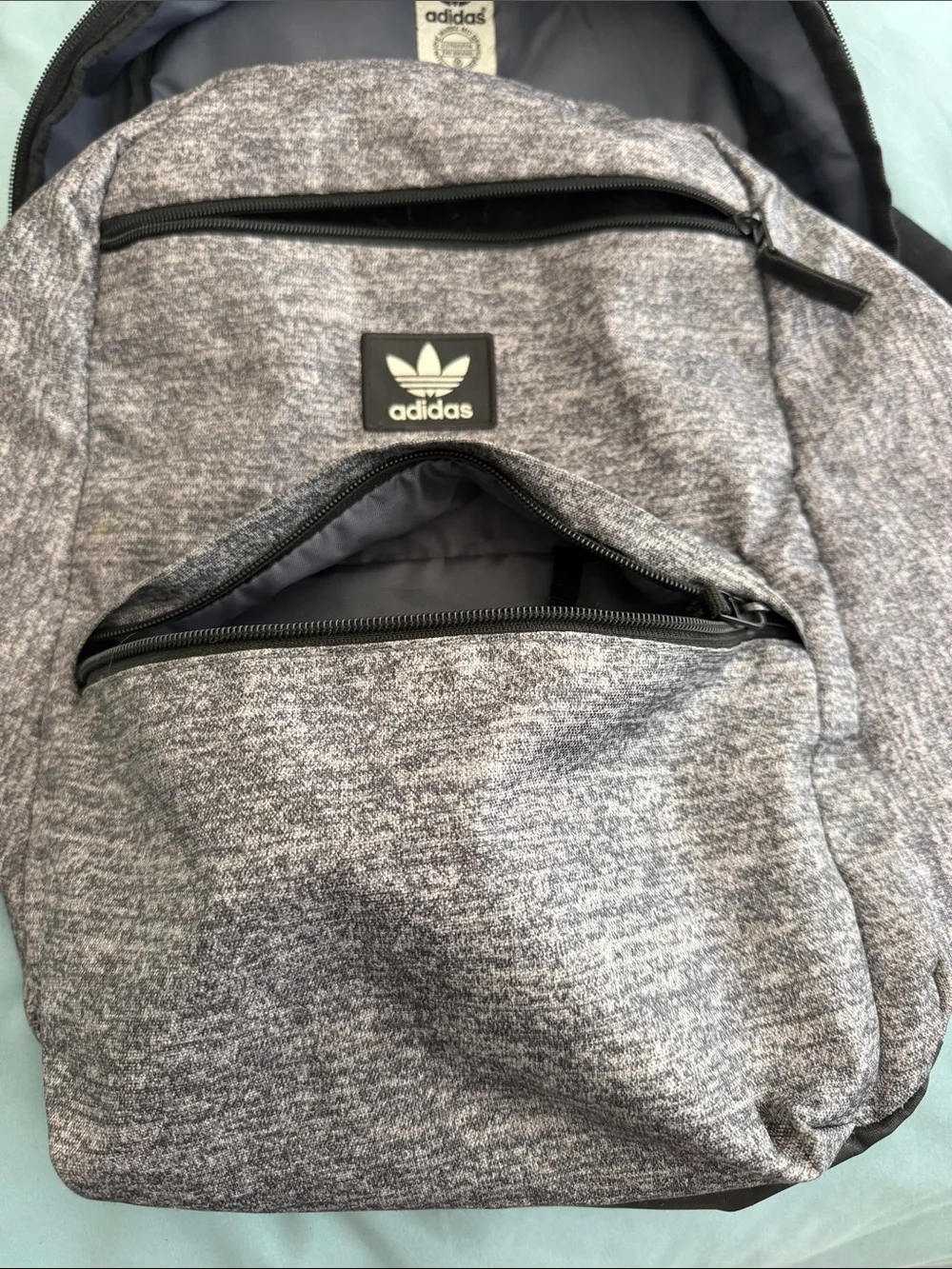 adidas Men’s Heather Gray Backpack with Black Accents